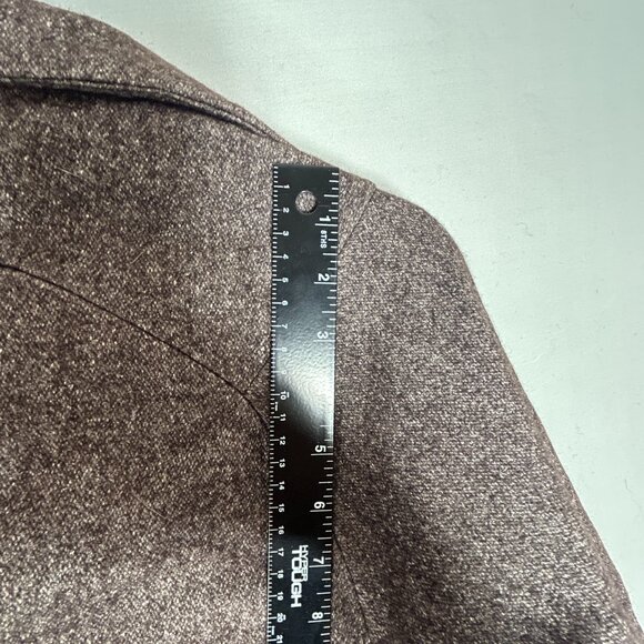 Max Azria BCBG ladies Lamb Fur Shrug XS Brown Coat Capsule Virgin Wool vtg tweed - Picture 9 of 13